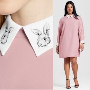 Victoria Beckham Pink Bunny Collar Dress
